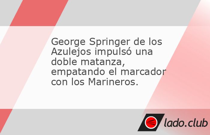 George Springer de los Toronto Blue Jays produjo una carrera con un doble, poniendo fin al juego contra los Marineros de Seattle.Fuente