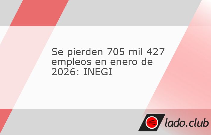 Se pierden 705 mil 427 empleos en enero de 2026: INEGI - Club.lado.mx ...