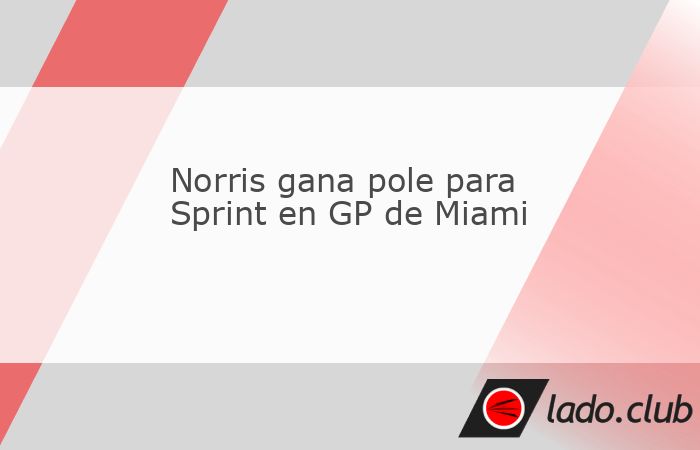 El británico Lando Norris de la escudería McLaren ganó la pole Position para la carrera sprint del GP de Miami que se celebrará este sábado a las 10 de la mañana hora centro. Su compañero Ósca