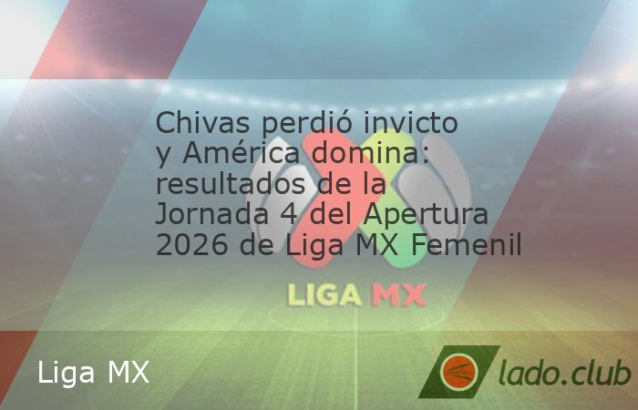 El Apertura 2026 de la Liga MX Femenil ya llegó a la Jornada 4 y hubieron bastantes sorpresas en el inicio de la fecha. Pumas aplastó a Querétaro, Cruz Azul se fue goleado por las Amazonas, Chivas 